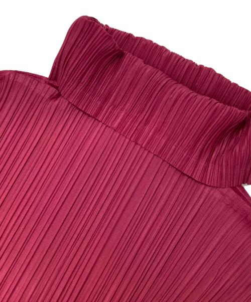 PLEATS PLEASE（プリーツプリーズ）PLEATS PLEASE (プリーツプリーズ) プリーツハイネックカットソー ピンク サイズ:2の古着・服飾アイテム