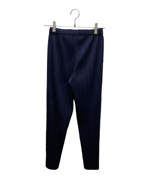 PLEATS PLEASE（プリーツプリーズ）PLEATS PLEASE (プリーツプリーズ) クロップドプリーツパンツ ネイビー サイズ:2の古着・服飾アイテム