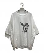 Y'sワイズ）の古着「オーバーサイズラウンドネックTシャツ」｜ホワイト