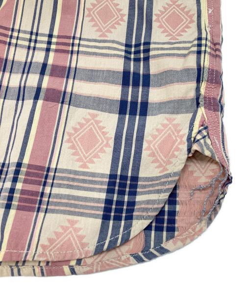 RRL（ダブルアールエル）RRL (ダブルアールエル) ジャガードネイティブチェックシャツ ピンク サイズ:XLの古着・服飾アイテム