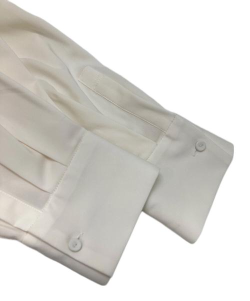 huele museum（ヒューエルミュージアム）huele museum (ヒューエルミュージアム) バックプリーツバンドカラーシャツ ホワイト サイズ:FREEの古着・服飾アイテム