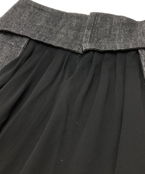 yohji yamamoto+noir（ヨウジヤマモトプリュスノアール）yohji yamamoto+noir (ヨウジヤマモトプリュスノアール) デニム切替シルクスカート ブラック サイズ:1の古着・服飾アイテム