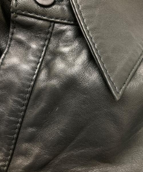 Liugoo Leathers（リューグーレザーズ）Liugoo Leathers (リューグーレザーズ) シャツジャケット ブラック サイズ:Lの古着・服飾アイテム