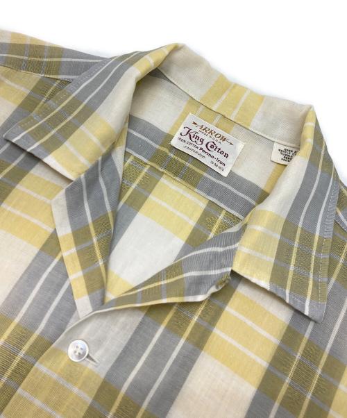ARROW（アロー）ARROW (アロー) オープンカラーシャツ グレー×イエロー サイズ:Mの古着・服飾アイテム