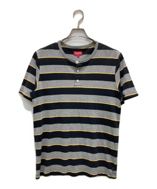 SUPREME（シュプリーム）SUPREME (シュプリーム) Striped henley グレー サイズ:Sの古着・服飾アイテム