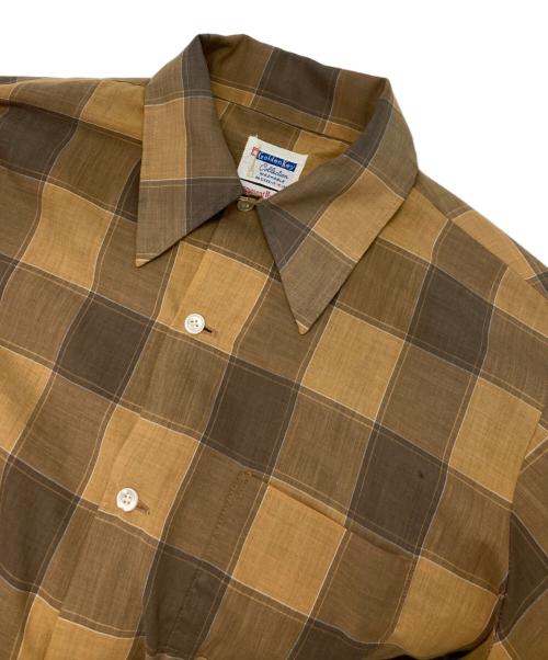 golden key（ゴールデンキー）golden key (ゴールデンキー) チェックシャツ ブラウン サイズ:不明(実寸参照)の古着・服飾アイテム