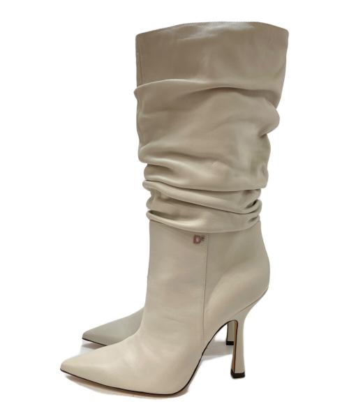 DSQUARED2（ディースクエアード）DSQUARED2 (ディースクエアード) シャーリングブーツ アイボリー サイズ:39の古着・服飾アイテム