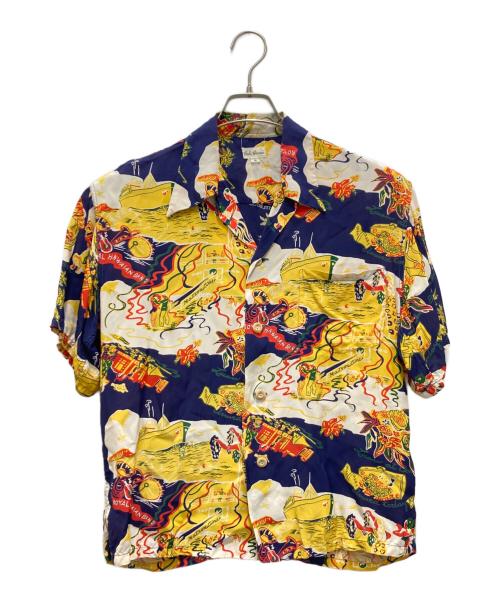 Sun Surf（サンサーフ）Sun Surf (サンサーフ) アロハシャツ ネイビー×イエロー サイズ:Sの古着・服飾アイテム