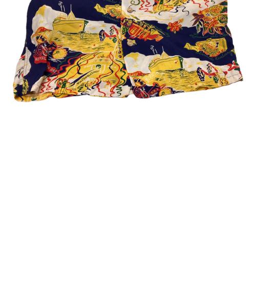 Sun Surf（サンサーフ）Sun Surf (サンサーフ) アロハシャツ ネイビー×イエロー サイズ:Sの古着・服飾アイテム