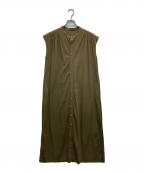 MACPHEEマカフィー）の古着「コットンナイロン バンドカラーシャツワンピース」｜カーキ