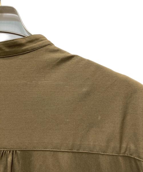 MACPHEE（マカフィー）MACPHEE (マカフィー) コットンナイロン バンドカラーシャツワンピース カーキ サイズ:36の古着・服飾アイテム