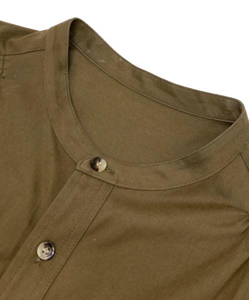 MACPHEE（マカフィー）MACPHEE (マカフィー) コットンナイロン バンドカラーシャツワンピース カーキ サイズ:36の古着・服飾アイテム