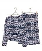 Leilianレリアン）の古着「ストレッチジャージーブラウス&スカートスーツ」｜ピンク