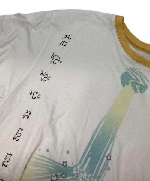 KAPITAL（キャピタル）KAPITAL (キャピタル) 20 天竺 プリントリンガーTシャツ ホワイト サイズ:3の古着・服飾アイテム