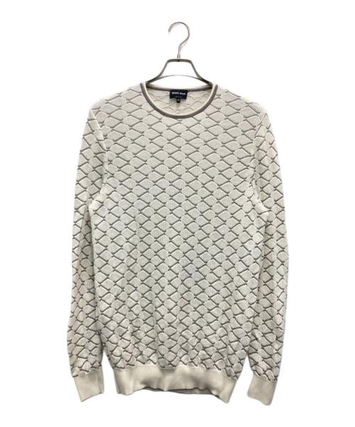 GIORGIO ARMANI（ジョルジョアルマーニ）GIORGIO ARMANI (ジョルジョアルマーニ) ジグザグ セーター ベージュ サイズ:50の古着・服飾アイテム