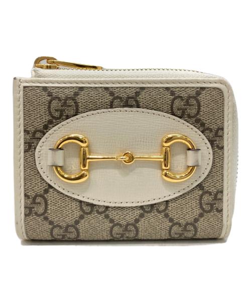 GUCCI（グッチ）GUCCI (グッチ) コンパクトウォレット アイボリー×ベージュの古着・服飾アイテム