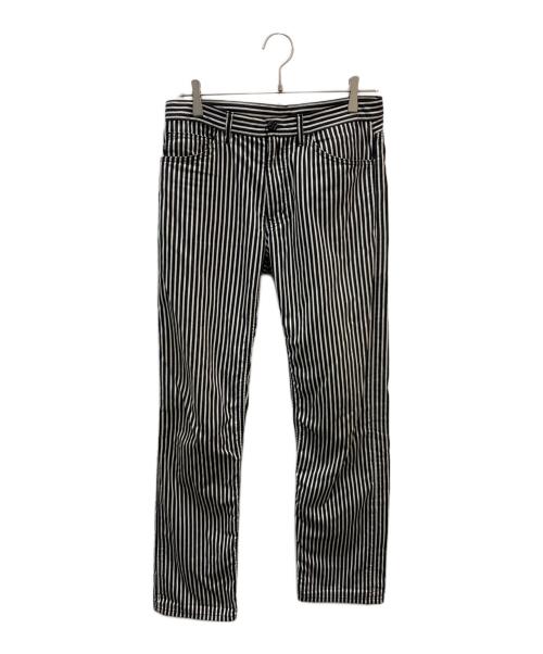 COMME des GARCONS HOMME PLUS（コムデギャルソンオムプリュス）COMME des GARCONS HOMME PLUS (コムデギャルソンオムプリュス) ストライプパンツ ホワイト×ブラック サイズ:Sの古着・服飾アイテム