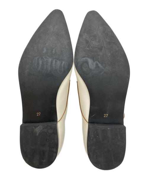 COMME des GARCONS HOMME PLUS（コムデギャルソンオムプリュス）COMME des GARCONS HOMME PLUS (コムデギャルソンオムプリュス) ポインテッドトゥシューズ ホワイト×レッド サイズ:27の古着・服飾アイテム