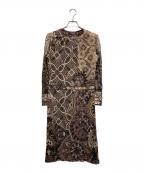 LEONARD FASHIONレオナールファッション）の古着「総柄ワンピース」｜ブラウン
