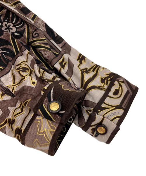 LEONARD FASHION（レオナールファッション）LEONARD FASHION (レオナールファッション) 総柄ワンピース ブラウン サイズ:38の古着・服飾アイテム