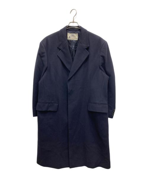 Aquascutum（アクアスキュータム）Aquascutum (アクアスキュータム) カシミヤコート ネイビー サイズ:不明（実寸参照）の古着・服飾アイテム