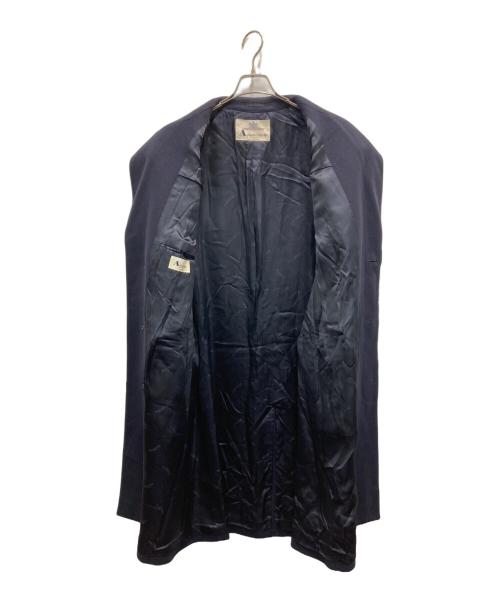Aquascutum（アクアスキュータム）Aquascutum (アクアスキュータム) カシミヤコート ネイビー サイズ:不明（実寸参照）の古着・服飾アイテム
