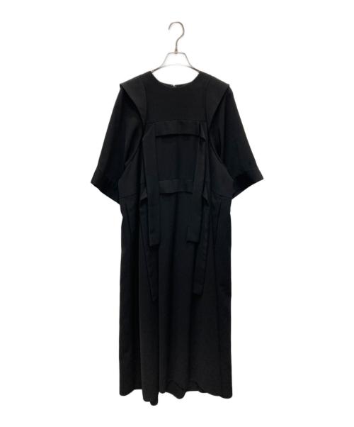 ENFOLD（エンフォルド）ENFOLD (エンフォルド) STRING DRAPE-DRESS ブラック サイズ:38の古着・服飾アイテム