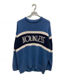NOUNLESS（ナウンレス）の古着「Classic Logo Knit　/　クラシックロゴニット」｜ブルー