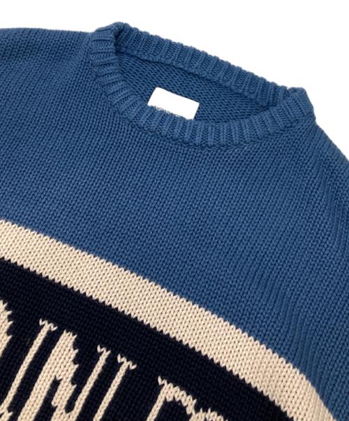 NOUNLESS（ナウンレス）NOUNLESS (ナウンレス) Classic Logo Knit　/　クラシックロゴニット ブルー サイズ:2の古着・服飾アイテム