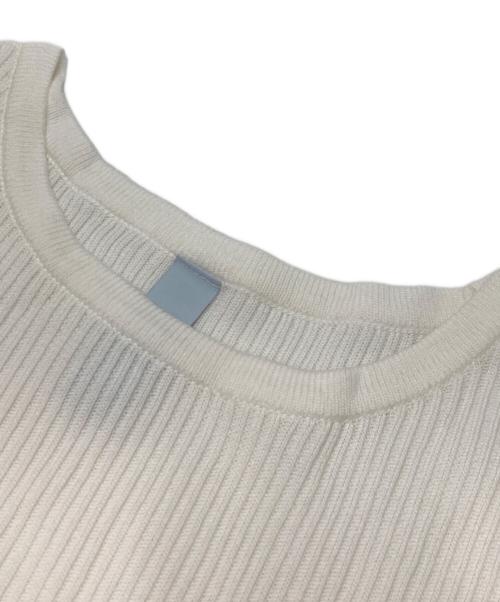 CFCL（シーエフシーエル）CFCL (シーエフシーエル) POTTERY CUPRO SHORT SLEEVE DRESS ホワイト×ブルー サイズ:3の古着・服飾アイテム