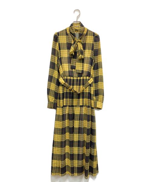 Diagram GRACE CONTINENTAL（ダイアグラム グレースコンチネンタル）Diagram GRACE CONTINENTAL (ダイアグラム グレースコンチネンタル) ブラウスワンピース イエロー サイズ:38の古着・服飾アイテム