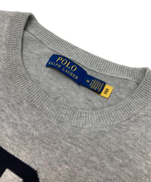 POLO RALPH LAUREN（ポロ・ラルフローレン）POLO RALPH LAUREN (ポロ・ラルフローレン) モノグラム コットン セーター グレー サイズ:Mの古着・服飾アイテム