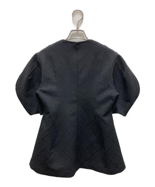 cygne（シーニュ）cygne (シーニュ) パフスリーブジャガードブラウス ブラック サイズ:不明（実寸参照）の古着・服飾アイテム