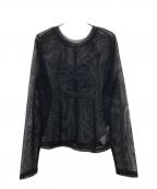 MAISON SPECIALメゾンスペシャル）の古着「2way Mesh Fabric Embroidery Numbering Tops」｜ブラック