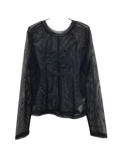 MAISON SPECIAL（メゾンスペシャル）MAISON SPECIAL (メゾンスペシャル) 2way Mesh Fabric Embroidery Numbering Tops ブラック サイズ:FREE 未使用品の古着・服飾アイテム