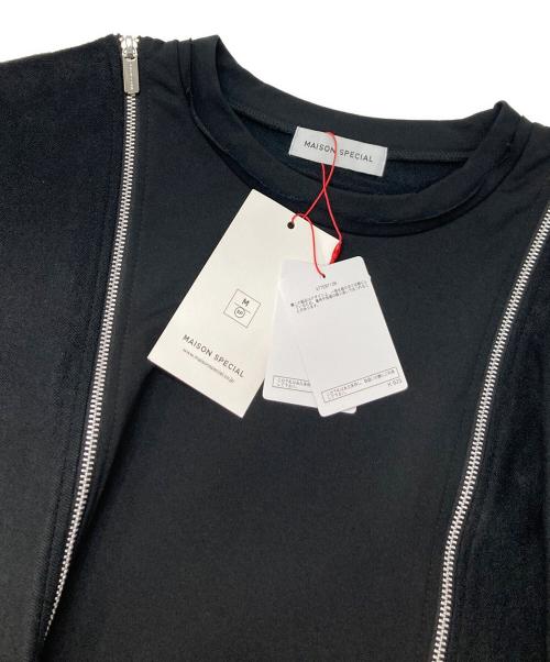 MAISON SPECIAL（メゾンスペシャル）MAISON SPECIAL (メゾンスペシャル) Shoulder Zip Design T-shirt ブラック サイズ:FREE 未使用品の古着・服飾アイテム