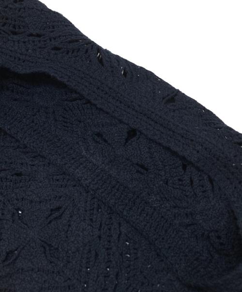 UNITED ARROWS（ユナイテッドアローズ）UNITED ARROWS (ユナイテッドアローズ) クロシェ風エンブロイダリーニットプルオーバー ネイビー サイズ:不明（実寸参照）の古着・服飾アイテム