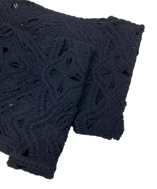 UNITED ARROWS（ユナイテッドアローズ）UNITED ARROWS (ユナイテッドアローズ) クロシェ風エンブロイダリーニットプルオーバー ネイビー サイズ:不明（実寸参照）の古着・服飾アイテム