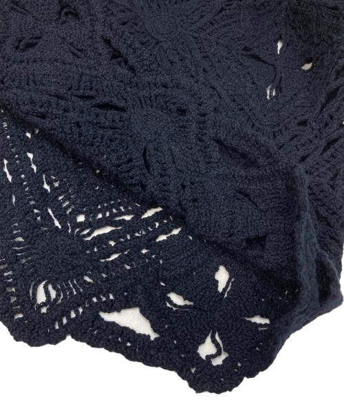 UNITED ARROWS（ユナイテッドアローズ）UNITED ARROWS (ユナイテッドアローズ) クロシェ風エンブロイダリーニットプルオーバー ネイビー サイズ:不明（実寸参照）の古着・服飾アイテム