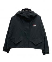 FILA×L'EQUIPE（フィラ×レキップ）の古着「フーデッドブルゾン」｜ブラック