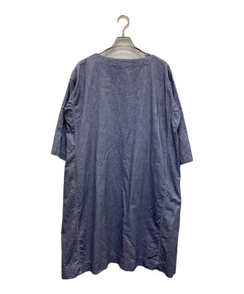 45R（フォーティファイブ・アール）45R (フォーティファイブ・アール) シャンブレーワンピース ブルーの古着・服飾アイテム