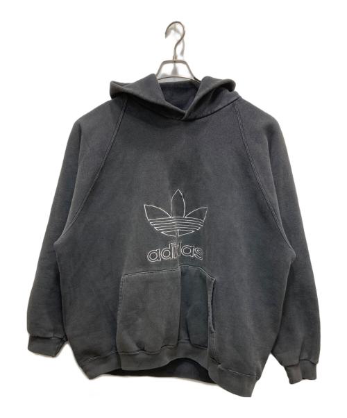 adidas（アディダス）adidas (アディダス) トレフォイルロゴパーカー ブラック サイズ:XLの古着・服飾アイテム