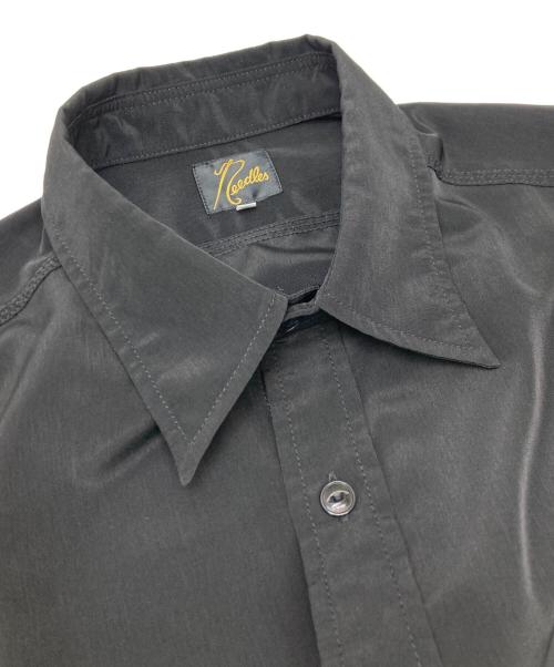 Needles（ニードルズ）Needles (ニードルズ) S/S WORK SHIRT Poly Cloth/パピヨン刺繍 半袖 ワークシャツ ブラック サイズ:XLの古着・服飾アイテム