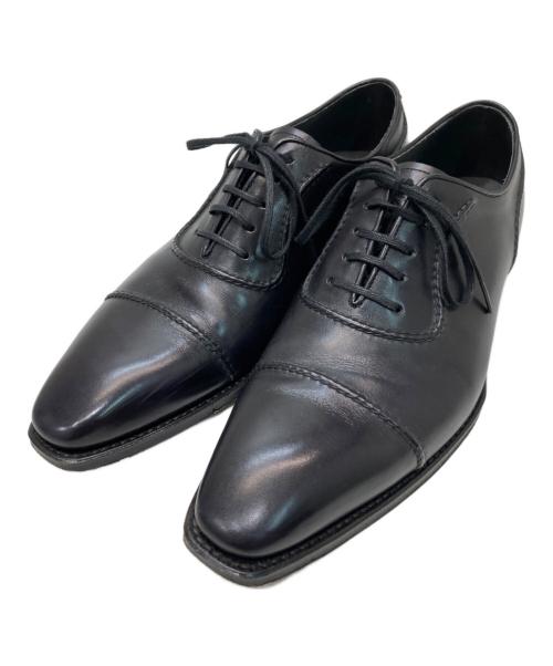 Perfetto（ペルフェット）Perfetto (ペルフェット) キャップトゥ内羽根ドレスシューズ ブラック サイズ:7の古着・服飾アイテム