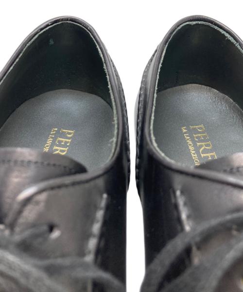 Perfetto（ペルフェット）Perfetto (ペルフェット) キャップトゥ内羽根ドレスシューズ ブラック サイズ:7の古着・服飾アイテム