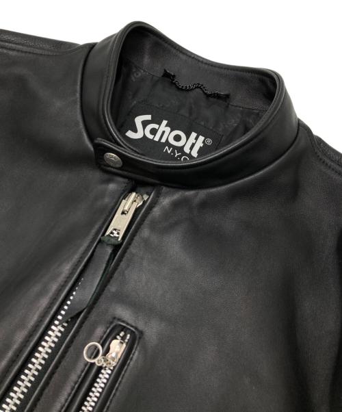 Schott（ショット）Schott (ショット) カフェレーサージャケット ブラック サイズ:XLの古着・服飾アイテム