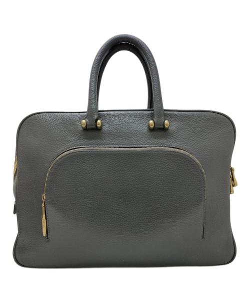 TOFF&LOADSTONE（トフアンドロードストーン）TOFF&LOADSTONE (トフアンドロードストーン) レザーブリーフケース グレーの古着・服飾アイテム