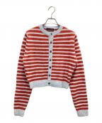 CABANキャバン）の古着「アルパカボーダー クルーネックカーディガン」｜ブラウン×グレー