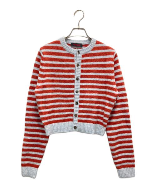 CABAN（キャバン）CABAN (キャバン) アルパカボーダー クルーネックカーディガン ブラウン×グレー サイズ:FREEの古着・服飾アイテム