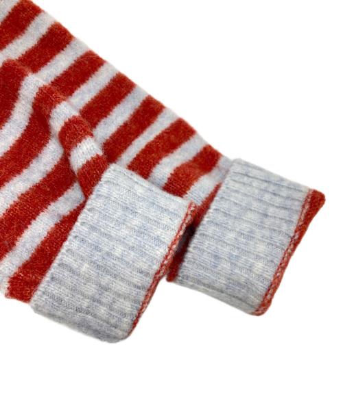 CABAN（キャバン）CABAN (キャバン) アルパカボーダー クルーネックカーディガン ブラウン×グレー サイズ:FREEの古着・服飾アイテム